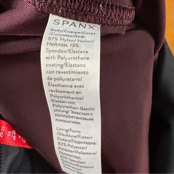 Spanx Faux Leather Leggings Wine Burgundy High Rise XL Sleek Boho Minimalist Mod - Picture 11 of 12